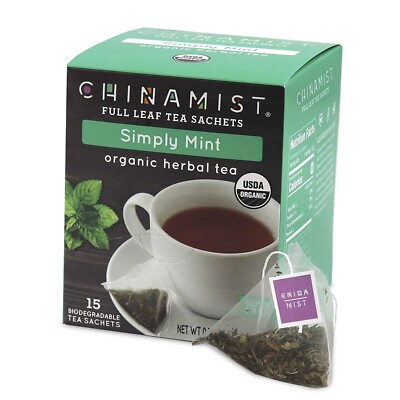 China Mist Organic Herbal Tea, Simply Mint, 15 count box