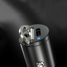 Dual Usb Type-c Pd Car Phone Charger Adapter 45w Fast Charging Accessories Black