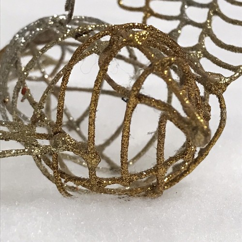 Vintage Wire Bird Christmas Tree Ornament Gold Silver 5.5" Long Holiday - Picture 6 of 9