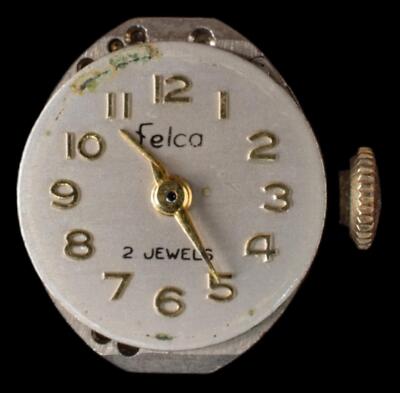 FELCA 21 Jewel Movement Silver with Gold Markers | eBay