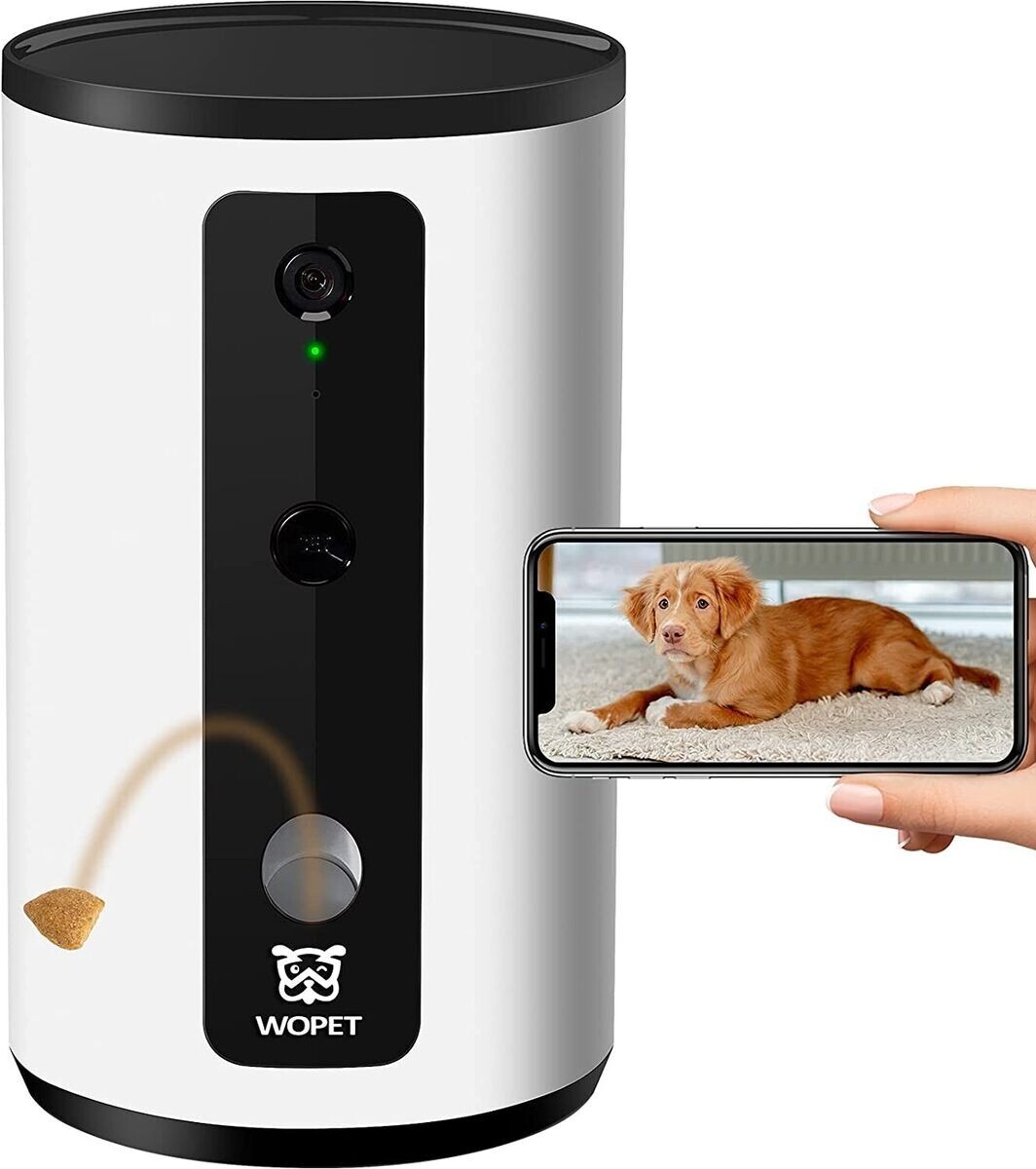 Wopet Intelligent Smart Pet Camera Treat Dispenser WiFi Interactive Voice-image
