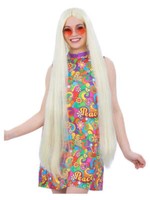 Damen Woodstock Festival PerüCke Extra Lang Blonde Hippie KostüM PerüCke 60S 70S