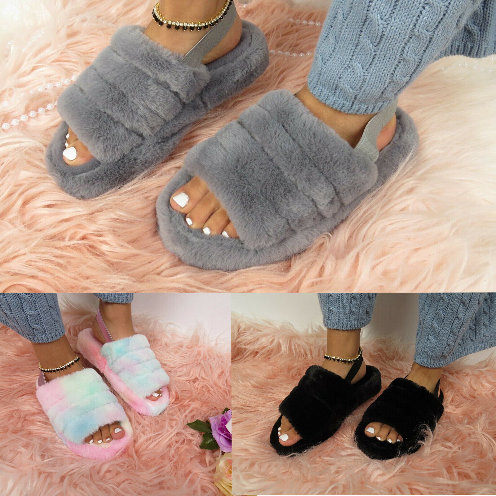 Women Winter Home Fluffy Slippers Warm Fur Shoes Comfortable Cute Lovely  Cotton Indoor Bedroom House Ladies Furry Flat Slides - Women's Slippers -  AliExpress