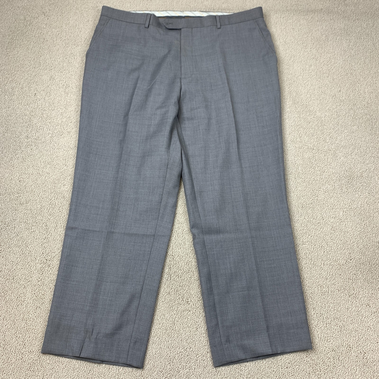 Mantoni Super 140'S Straight Dress Pants Men's Size 40X28 Gray Flat