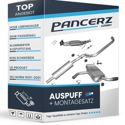 Auspuffanlage für SEAT ALTEA 5P1 / LEON 1P1 1.6 mit Chrom Endrohr +Rohr