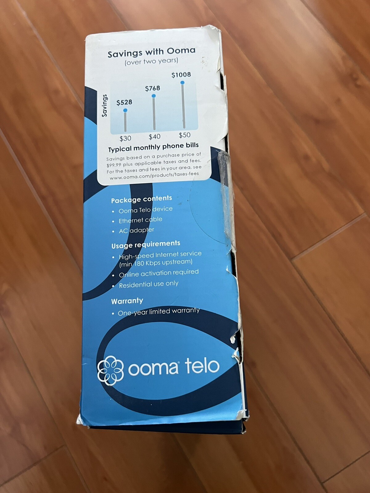 Ooma VoIP Telo HD2 Handset & Wireless + Bluetooth Adapter Home Phone Service