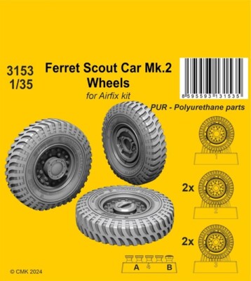 CMK 129-3153 - 1:35 Ferret Scout Car Mk.2 Wheels for Airfix kits - Neu