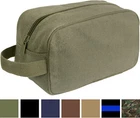 Tactical Travel Toiletry Bag Zipper Canvas Case Compact Organizer Portable Dopp