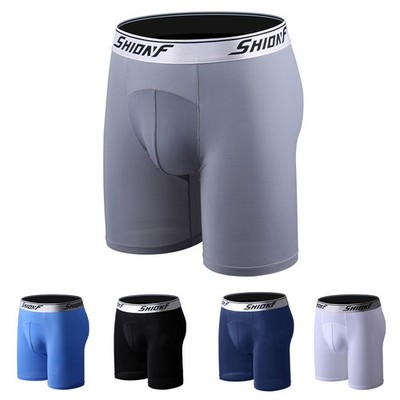 Große Größen Herren Atmungsaktiv Unterwäsche Beutel Boxershorts Eis Seide Dünn Bequem