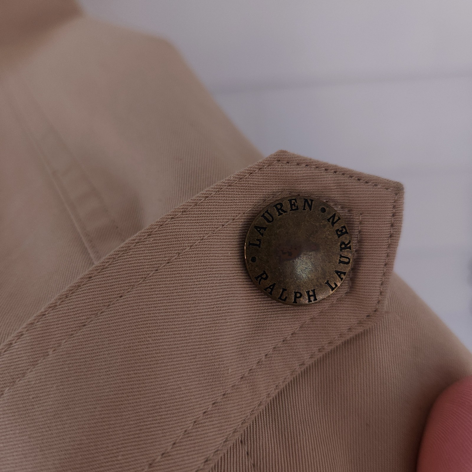  Lauren Ralph Lauren Khaki Utility Field Jacket Lambskin Leather Trim Women's M thumbnail 13