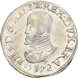 Künker: Brabant Phillip II. 1/2 Taler 1572 Philippstaler Antwerpen Silber