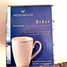 5. WEDGEWOOD WINDSOR  RIBBED "BEKER" CREAM MUGS - NEW IN ORIGINAL BOX