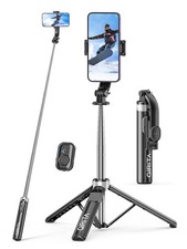 Selfie Stick Phone Tripod, All in 1 52in-Stainless Steel Pole, Black