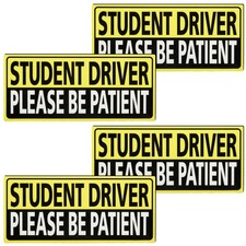 Student Driver Magnets 4Pcs Reflective Safety Warning New Learner Car