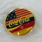 Vtg Coca Cola USA Germany Friendship Flag Small Round Enamel Advertising Pin