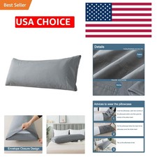 Stylish 20x54 Grey Body Pillow Cover - Breathable Cotton, Machine Washable