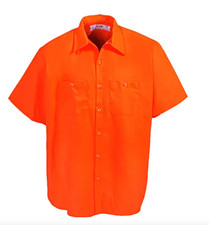 Red Kap Shirts: Men's Orange Short Sleeve Hi-Visibility Work Shirt XL NEW