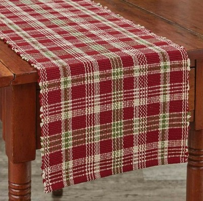 NEW PRIMITIVE TABLE RUNNER HOLLY BERRY 13''x36'' CRANBERRY RED GREEN CREAM FARM