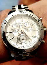Tissot PRS 200 Crono Steel Watch Silver Dial 40mm 200m Swiss Made Full Set Box