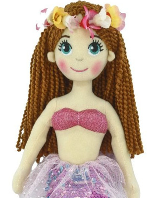 ~ ~MERMAID DOLL Plush ZOE Medium 45cms 18'' Flip Sequin Soft Toy~ ~