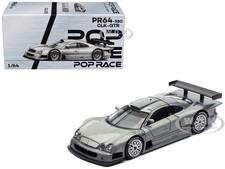 MERCEDES-BENZ CLK GTR RAW METAL 1/64 DIECAST MODEL CAR BY POP RACE PR640580