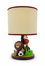 Lambs  Ivy Safari Sports Table Lamp Lion Kids Soccer Basketball Nursery Works 