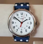 Timex Indiglo Watch Vintage Men's Analog Blue Dots Band 24 Hour Dial 38 mm