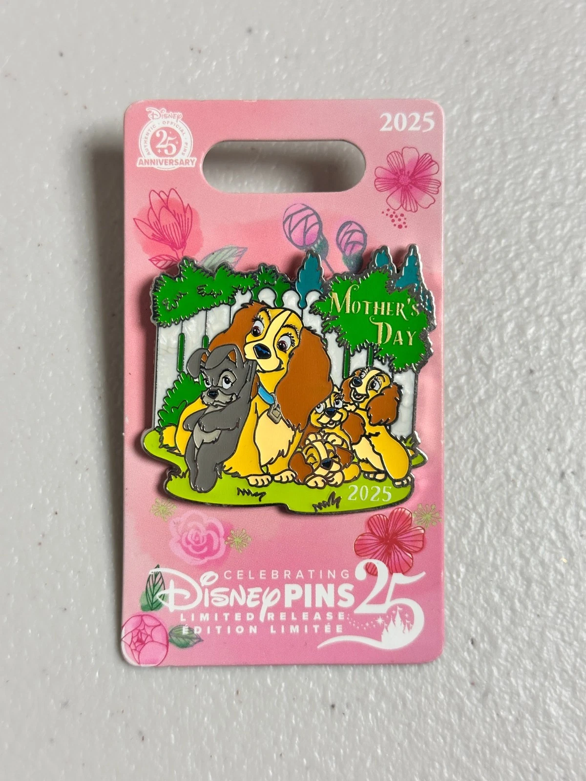 Disney Parks Celebrating 25 Years Lady & Tramp Mother’s Day LE Pin 2025