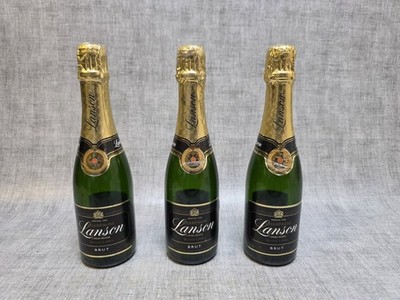 x3 Lanson Black Label Dummy Champagner leere Display Flaschen 375 ml