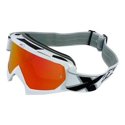 Motocross-Brille TWO-X Crossbrille Race MX Enduro weiss verspiegelt irridium