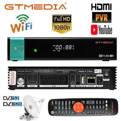 GTMEDIA V8X 1080P HD Satellite Receiver DVB-S/S2/S2X Sat TV Box H.265 WIFI DLAN