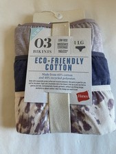 New Hanes Eco-Friendly Cotton Low Rise 3 Pk Bikini Underwear - Size LG Large