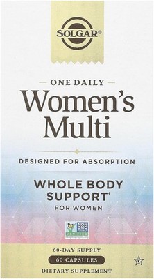 SOLGAR One Daily Women's Whole Body support Multivitamin 60 veg Caps EXP 09/2027