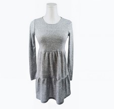 NWOT Love, Fire Heather Gray Tiered Babydoll Mini Dress XS