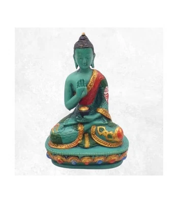 Statuette bouddhiste tibetaine Bouddha de protection 13 cm BV3 - Photo 1/4