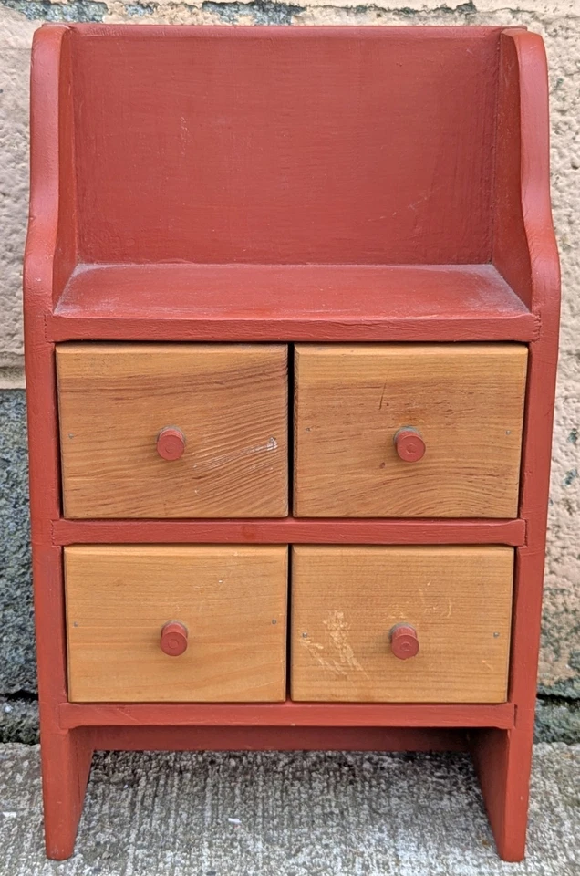 Armario de pared de madera artesanal vintage antiguo hecho a mano para cocina Foto 2 de 4