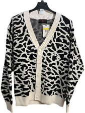 NIKE AIR JORDAN FLIGHT HERITAGE CARDIGAN SWEATER DV7573-030 BLACK CEMENT SZ S