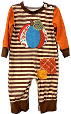 3-6 Month Girls Cute Pumpkin Fall Romper