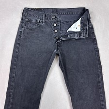 Levis 501 Jeans Men 30x28 Black Button Fly Denim Pants Dark Original Tag30x30 