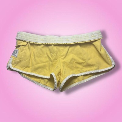 Y2K Low Rise Victoria s Secret PINK Yellow Logo Mini Booty Shorts