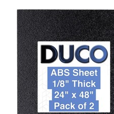 Duco ABS Plastic Sheet 1/8" 3mm Thick 24" x 48" - 2 Pack of USA-Made Textur...