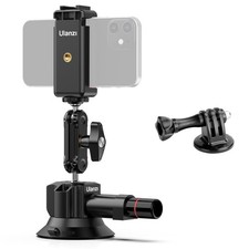 UURig SC-01 Suction Mount 3" for Vlogging Action Camera Car w Smartphone Clam...