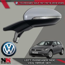 Volkswagen Golf Mk7 Mk7.5 2013-2020 Left Passenger Wing Mirror White 15 Pin OEM