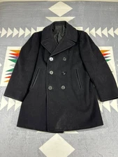 Vintage Kersey Wool Peacoat Mens 42 Long Us Navy Wool