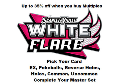 Pokemon TCG White Flare EX Pokeball Reverse Holo Common Uncommon You Pick Single