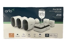 Arlo Pro 5S 2K Security Bundle with 3 Wireless Spotlight Cameras - White..