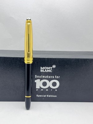 Nice Montbanc Meisturstuck Black & Golden Body + Clip Ballpoint Pen l Black Ink