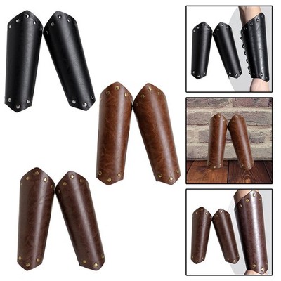 Mittelalter Armschienen Requisiten Stulpe PU Leder Armband für Cosplay Zubehör