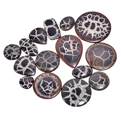 500 Cts Natural Mud Fossil Septarian 10Pcs Cab Lot Jewelry Making Loose Gemstone
