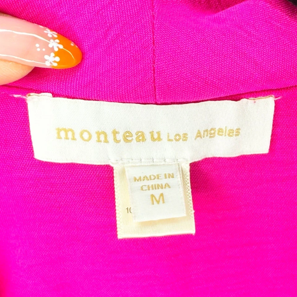 Pantalones Cortos Monteau Los Angeles Rosa Envolvente Manga 3/4 Bolsillos Mujer Medianos Foto 3 de 4